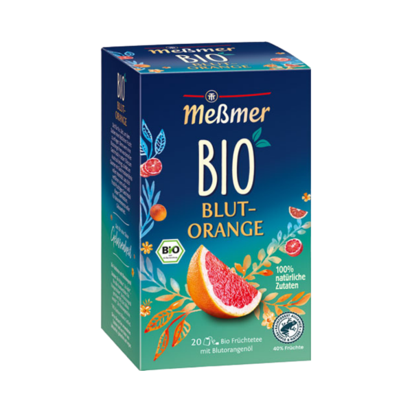 Meßmer Bio Blutorange, Früchtetee, Teebeutel im Kuvert, 2. Entnahmefach/displaytauglich, 60g